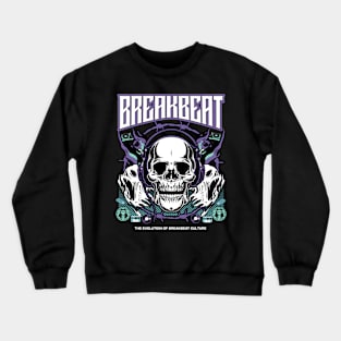 BREAKBEAT  - Evolution Skull (purple/teal) Crewneck Sweatshirt